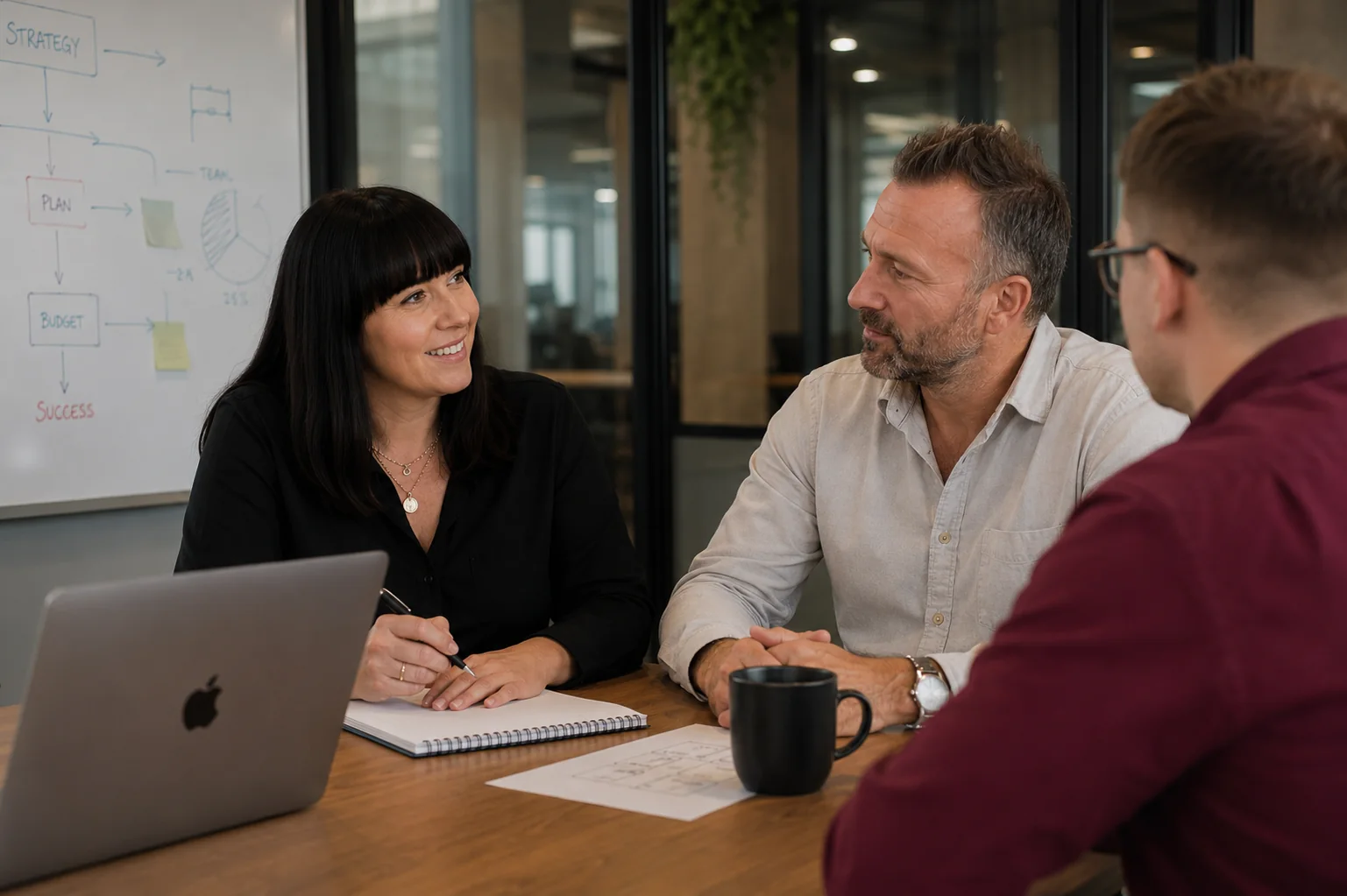Business owners and advisers discussing a practical plan